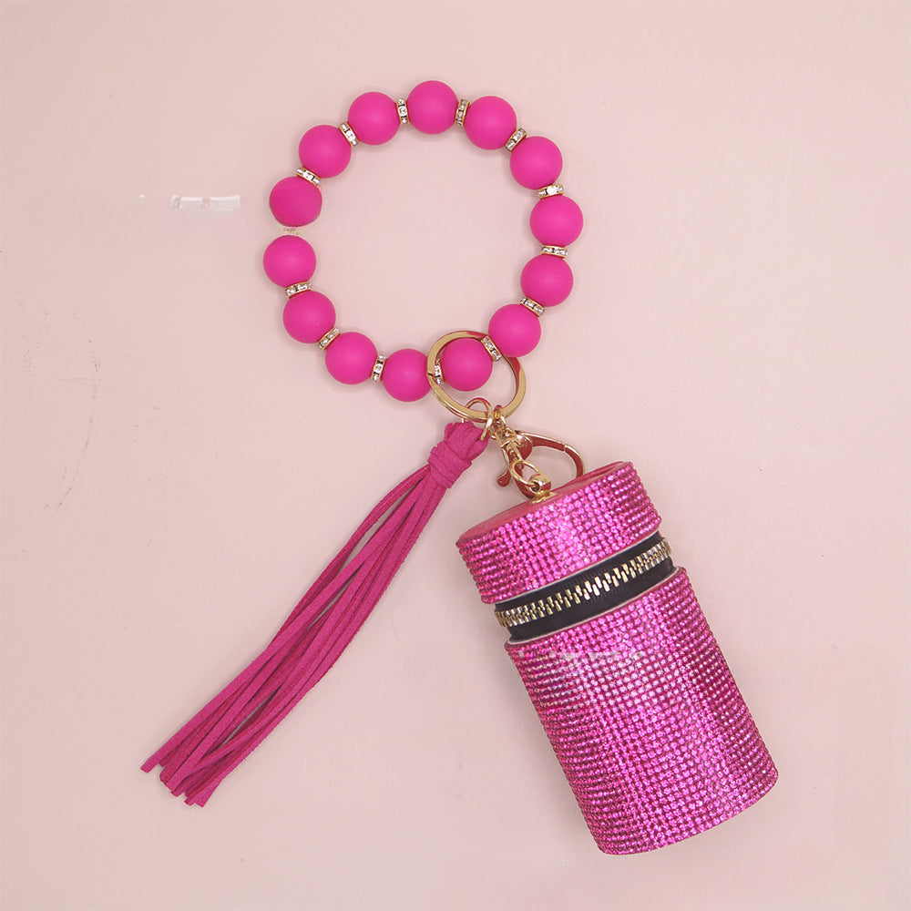 Wholesale Lipstick Bag Beaded Bracelet Keychain
